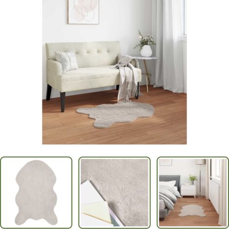 Tappeto morbido -  Tappeto antiscivolo in di coniglio sintetica Olite Beige