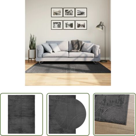 Tappeto morbido -  Tappeto IZA a Pelo Corto Aspetto Scandinavo antracite 120x170cm