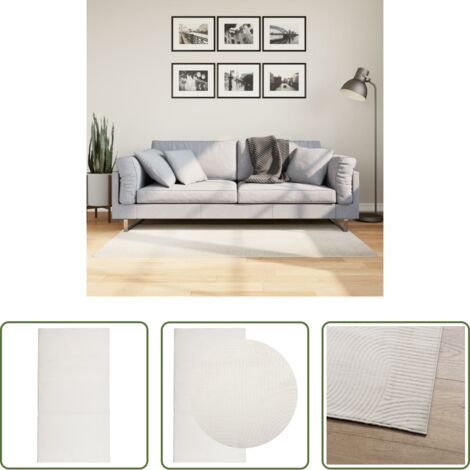 Tappeto morbido -  Tappeto IZA a Pelo Corto Aspetto Scandinavo Crema 80x150 cm