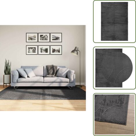 Tappeto morbido - vidaXL Tappeto IZA a Pelo Corto Aspetto Scandinavo antracite 140x200cm - Tappeto 3d