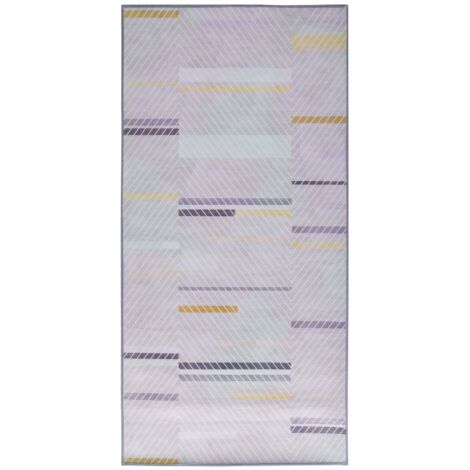Tappeto motivo a strisce grigio-giallo 80 x 150 cm Ergenli