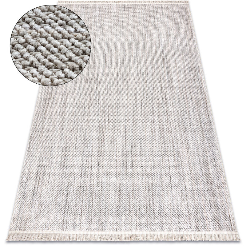 Image of Tappeto nano FH93A Melange, loop, tessuto piatto grigio beige 120x170 cm