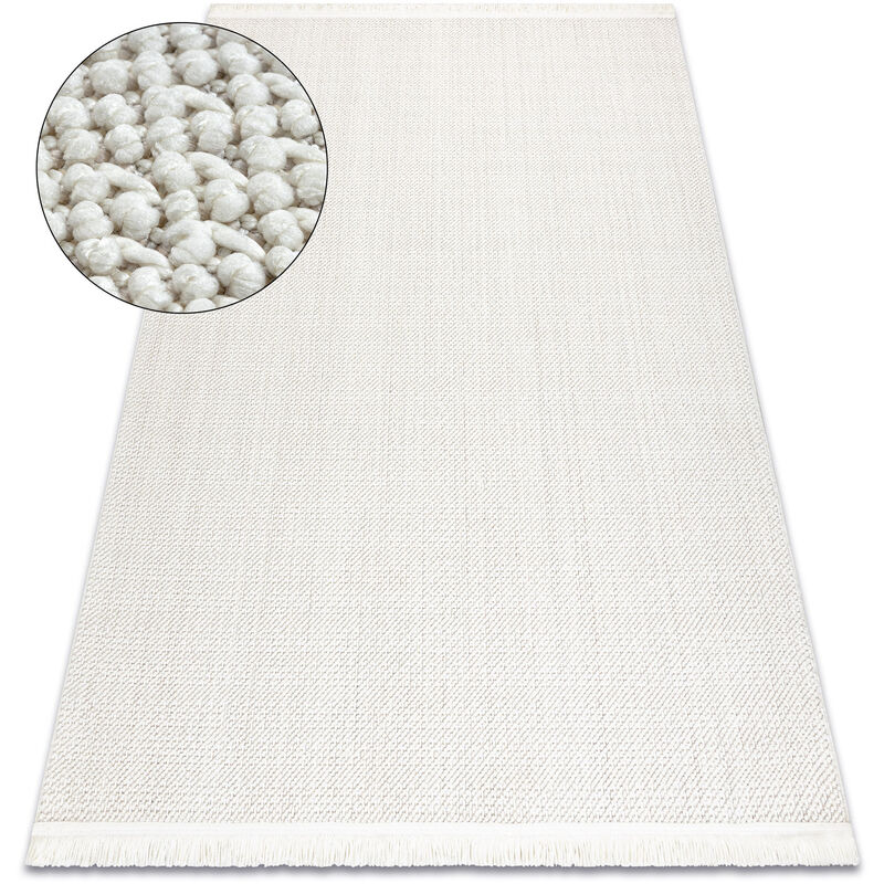 Image of Tappeto nano FH93A Un colore, loop, tessuto piatto bianco white 120x170 cm