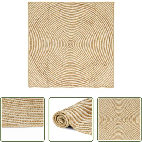 Tappeto naturale -  Tappeto Naturale e Bianco 160 x 160 cm Juta