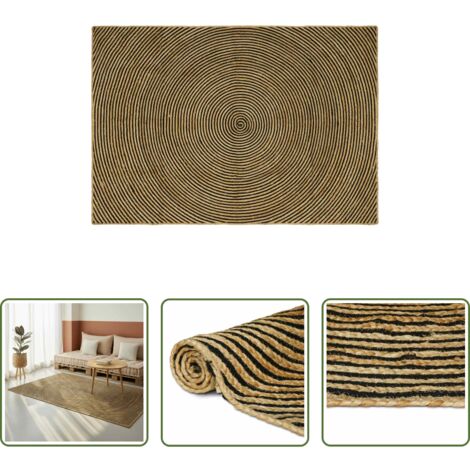 Tappeto naturale -  Tappeto Naturale e Nero 160 x 230 cm Juta