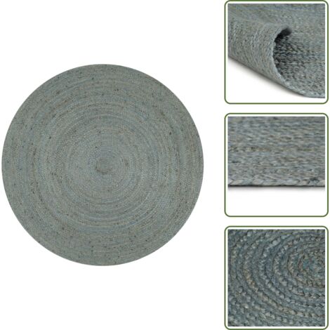 Tappeto naturale - vidaXL Tappeto Lavorato a Mano in Juta Rotondo 90 cm Verde Oliva - Tappeto resistente