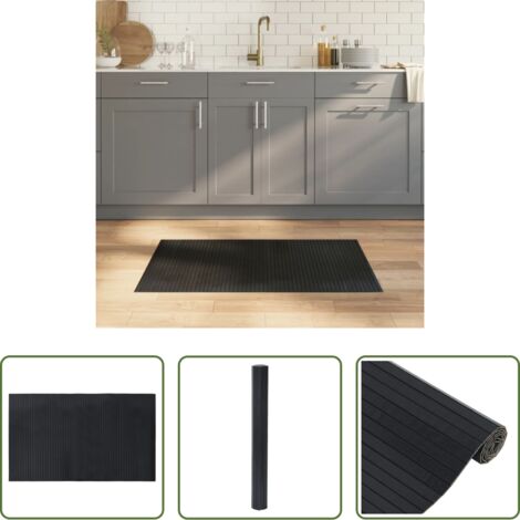 Tappeto nero -  Tappeto Rettangolare Nero 60x100 cm in Bambù