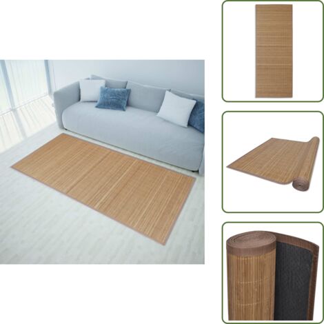 Tappeto neutro - vidaXL Tappeto Rettangolare in Bambù Marrone 80 x 200 cm - Tappeto antiscivolo