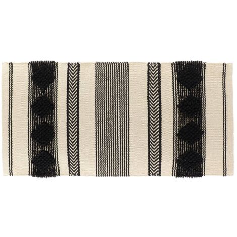 Tappeto new delhi cotone altre fibre 45x90 cm-naturale nero - Tendance