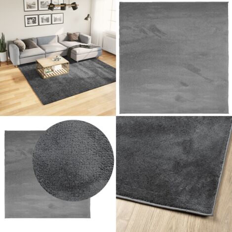 Tappeto OVIEDO a Pelo Corto Antracite 240x240 cm - Tappeto antracite - Tappeto per casa