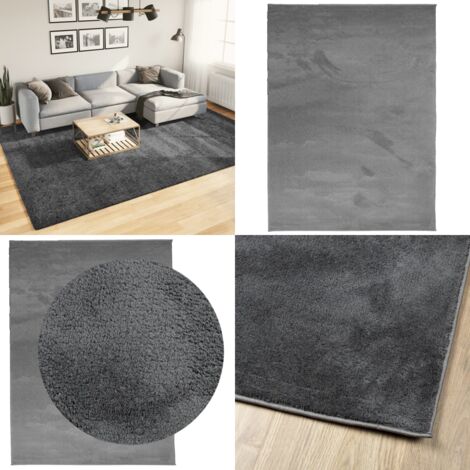 Tappeto OVIEDO a Pelo Corto Antracite 240x340 cm - Tappeto antracite - Tappeto per casa