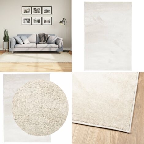 Tappeto OVIEDO a Pelo Corto Beige 140x200 cm - Tappeto per casa - Tappeto per soggiorno