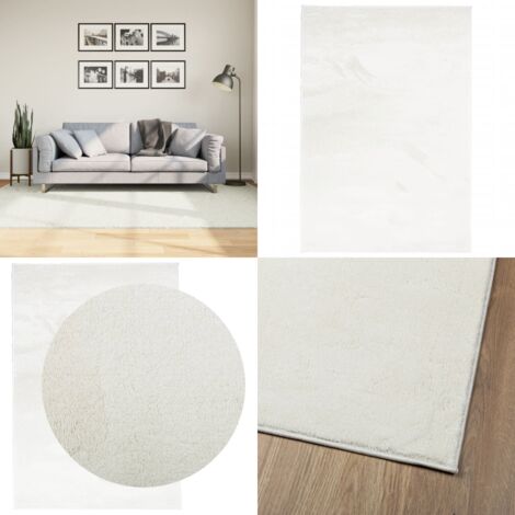 Tappeto OVIEDO a Pelo Corto Crema 160x230 cm - Tappeto crema - Tappeto per casa