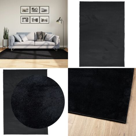 Tappeto OVIEDO a Pelo Corto Nero 140x200 cm - Tappeto per casa - Tappeto per soggiorno