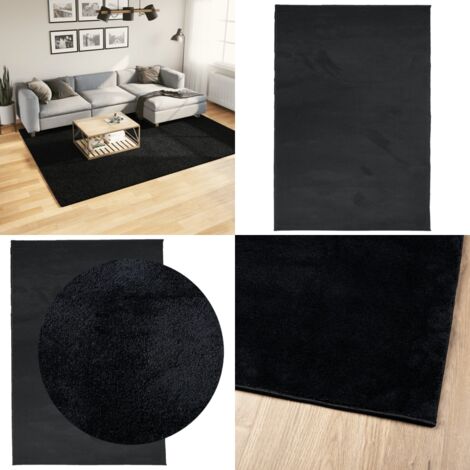 Tappeto OVIEDO a Pelo Corto Nero 200x280 cm - Tappeto per casa - Tappeto per soggiorno