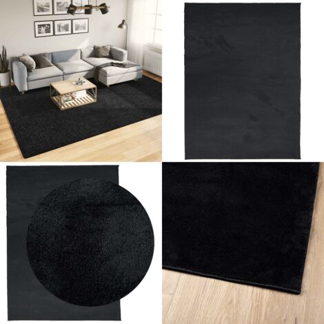 Tappeto OVIEDO a Pelo Corto Nero 240x340 cm - Tappeto nero - Tappeto per casa