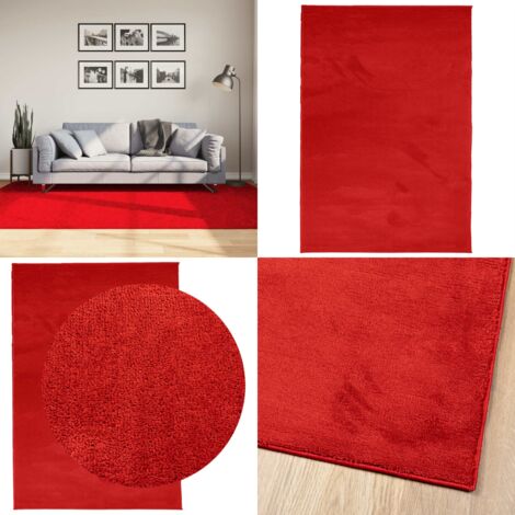 Tappeto OVIEDO a Pelo Corto Rosso 160x230 cm - Tappeto rosso - Tappeto per casa