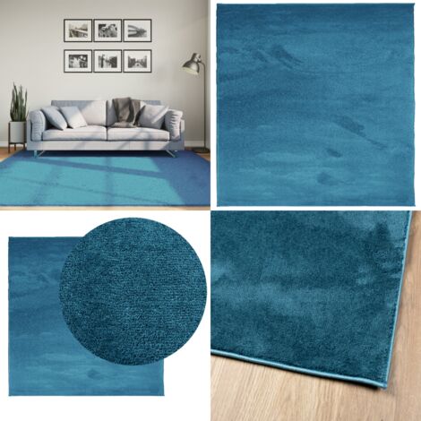 Tappeto OVIEDO a Pelo Corto Turchese 200x200 cm - Tappeto turchese - Tappeto per casa