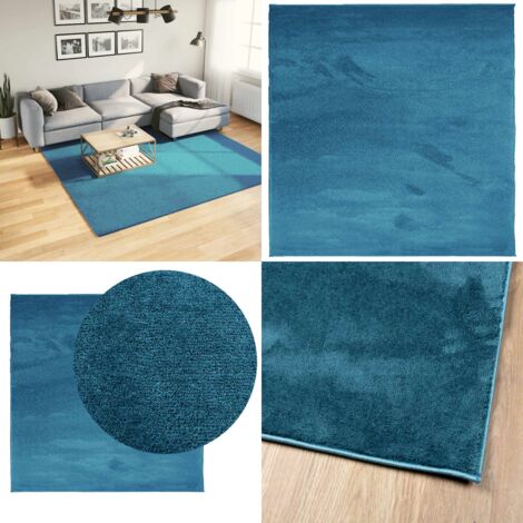 Tappeto OVIEDO a Pelo Corto Turchese 240x240 cm - Tappeto turchese - Tappeto per casa