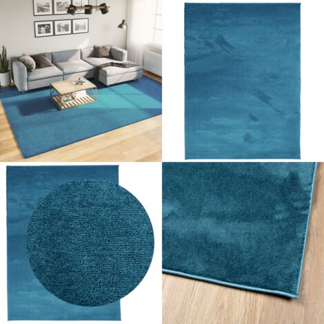 Tappeto OVIEDO a Pelo Corto Turchese 240x340 cm - Tappeto turchese - Tappeto per casa