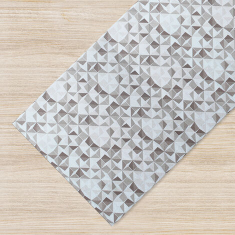 Tappeto passatoia antiscivolo made in Italy Fantasia Triangoli Beige Beige - 50x200cm
