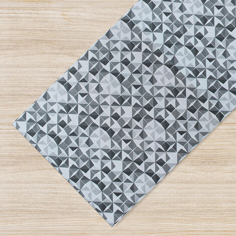 Tappeto passatoia antiscivolo made in Italy piastrelle Nero 50x150cm - Nero