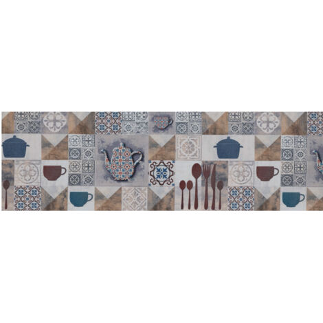 Tappeto Passatoia Cucina Antiscivolo Antimacchia Digitale Sprinty Kitchen, misura52x280coloreKitchen