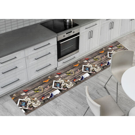 Tappeto Passatoia Cucina Antiscivolo Con Stampa Digitale Disegno Farfalle 324, misura50x90coloreFarfalle