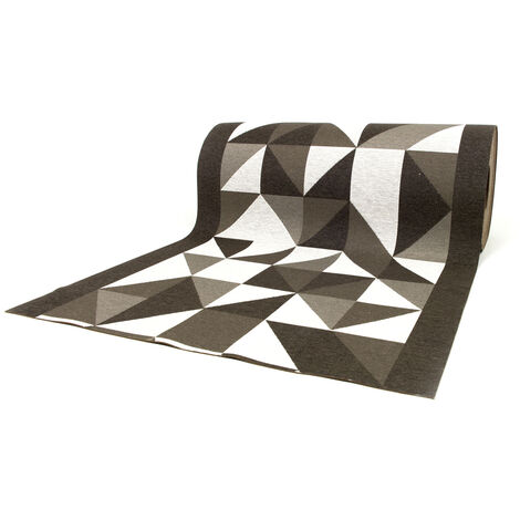 Tappeto Passatoia Cucina Antiscivolo In Tessuto Jacquard Disegno Origami Fango, misura57x180coloreFango