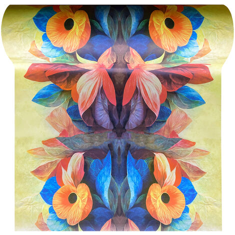 Tappeto Passatoia Cucina Antiscivolo Larghezza Maxi 100 Cm Antimacchia Multiuso Corridoio Soggiorno Lavabile Ingresso Camera  Fiori Acquarello - 100x150cm