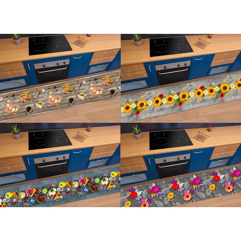 Tappeto Passatoia Cucina Antiscivolo Sottolavello Digitale Disegni Floreali, misura50x280coloreOlive