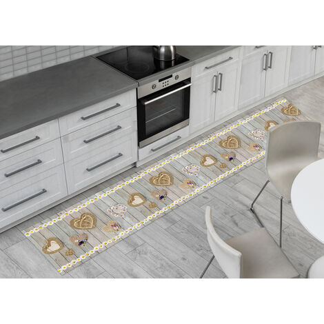 Tappeto Passatoia Cucina Antiscivolo Sottolavello Digitale Disegno Fiori Margherite, misura50x280coloreFiori Margherite