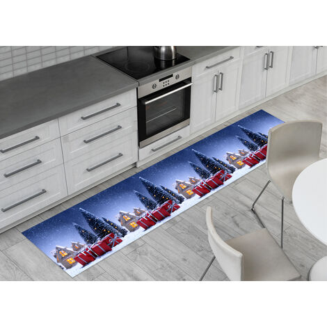 Tappeto Passatoia Cucina Antiscivolo Sottolavello Digitale Natale House Gift, misura52x180coloreHouse Gift