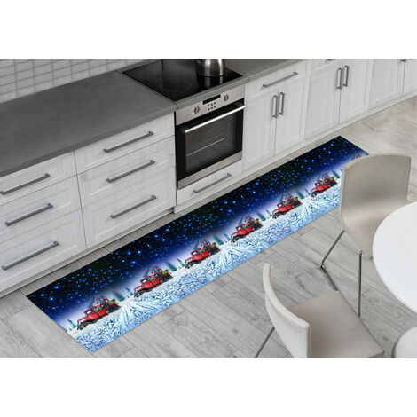 Tappeto Passatoia Cucina Antiscivolo Sottolavello Digitale Natale Pickup Present, misura52x90colorePickup Present