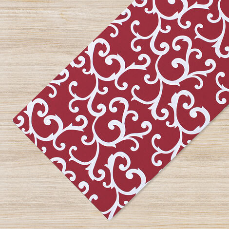 Tappeto passatoia fantasia made in Italy antiscivolo lavabile aderente Grigio 50x100cm - Rosso