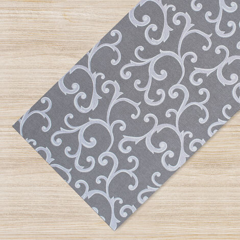 Tappeto passatoia fantasia made in Italy antiscivolo lavabile aderente Grigio 50x300cm - Grigio