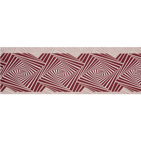 Tappeto Passatoia In Tessuto Jacquard Linea Emozioni Disegno Optical Rosso, misura57x50coloreRosso