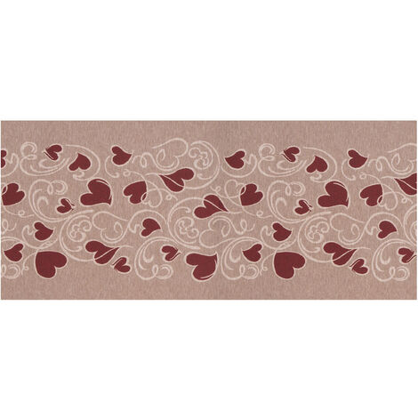 Tappeto Passatoia Tessuto Jacquard Linea Emozioni Dis Amour Tortorosso, misura57x50coloreTortorosso