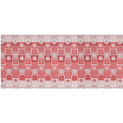 Tappeto Passatoia Tessuto Jacquard Linea Emozioni Dis Floreale Frizzy Rosso, misura57x180coloreRosso