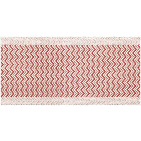 Tappeto Passatoia Tessuto Jacquard Linea Emozioni Dis. Zig Zag Twist Rosso, misura57x50coloreRosso