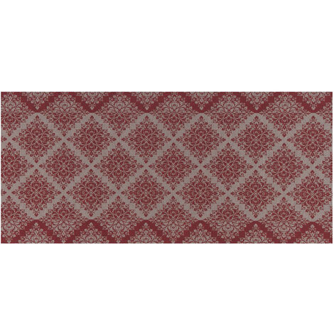 Tappeto Passatoia Tessuto Jacquard Linea Emozioni Disegno Damasque Rosso, misura57x280coloreRosso