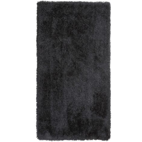 Tappeto pelo lungo 80 x 150 cm Nero Cide