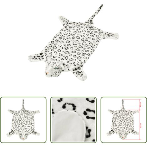 Tappeto peluche -  Tappeto di Peluche a Forma di Leopardo 139 cm Bianco