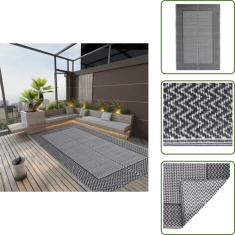 Tappeto per balcone - vidaXL Tappeto da Esterni ARAKIL Nero 140x200 cm in PP - Tappeto per terrazza