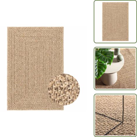 Tappeto per balcone - vidaXL Tappeto ZIZUR Beige 120x120 cm Aspetto Iuta Interni ed Esterni - Tappeto per terrazza
