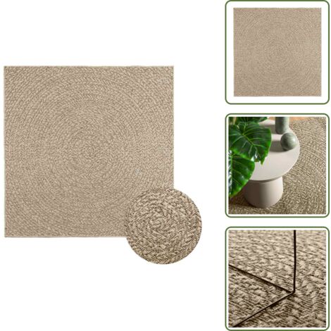 Tappeto per balconi - vidaXL Tappeto ZIZUR Beige 120x120 cm Aspetto Iuta Interni ed Esterni - Tappeto per terrazza