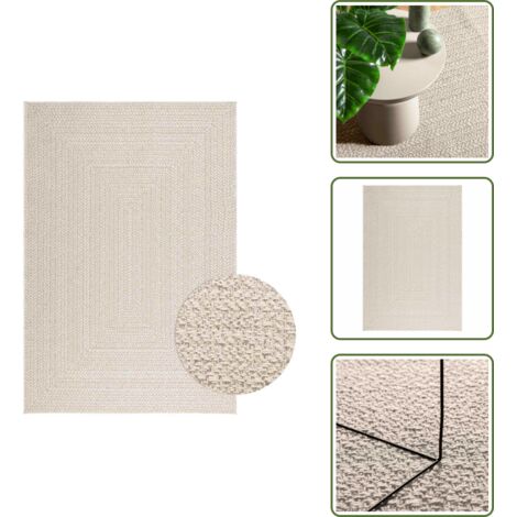 Tappeto per balconi - vidaXL Tappeto ZIZUR Crema 140x200 cm Aspetto Iuta Interni ed Esterni - Tappeto per terrazze