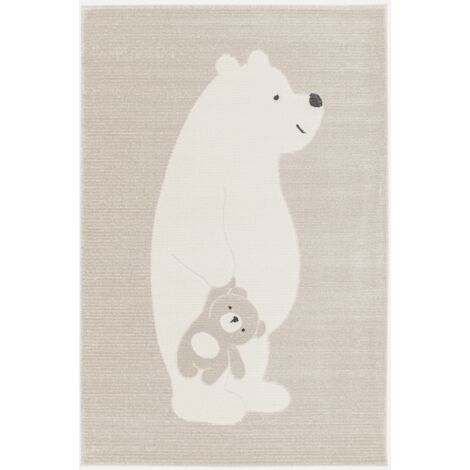 Tappeto per bambini beige/crema, tappeto orsetto