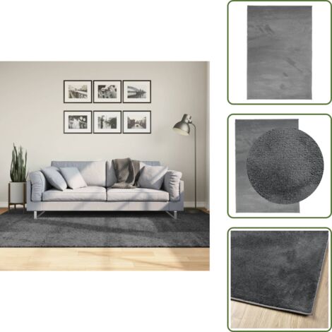 Tappeto per camera da letto - vidaXL Tappeto OVIEDO a Pelo Corto Antracite 160x230 cm - Tappeto per corridoio
