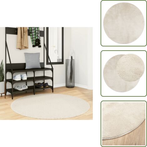 Tappeto per camera da letto - vidaXL Tappeto OVIEDO a Pelo Corto Beige Ø 120 cm - Tappeto per corridoi